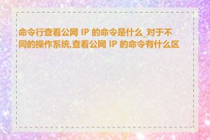命令行查看公网 IP 的命令是什么_对于不同的操作系统,查看公网 IP 的命令有什么区别