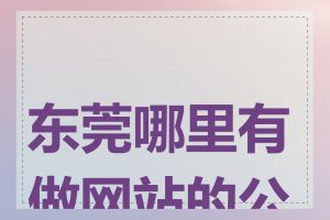东莞哪里有做网站的公司