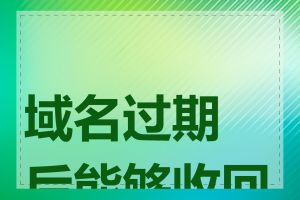 域名过期后能够收回吗