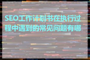 SEO工作计划书在执行过程中遇到的常见问题有哪些
