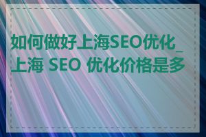 如何做好上海SEO优化_上海 SEO 优化价格是多少