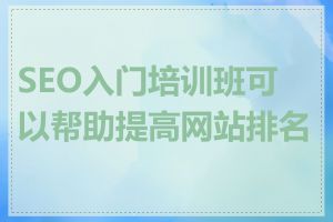 SEO入门培训班可以帮助提高网站排名吗