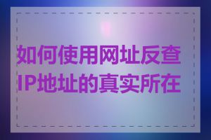如何使用网址反查IP地址的真实所在地