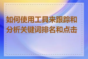 如何使用工具来跟踪和分析关键词排名和点击率