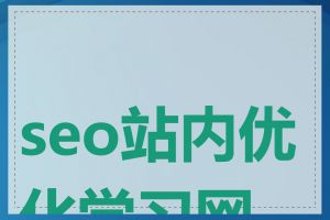seo站内优化学习网站