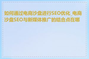如何通过电商沙盘进行SEO优化_电商沙盘SEO与新媒体推广的结合点在哪里