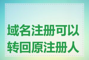 域名注册可以转回原注册人吗