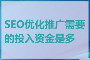 SEO优化推广需要的投入资金是多少
