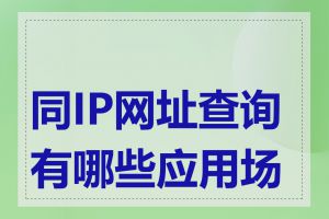 同IP网址查询有哪些应用场景