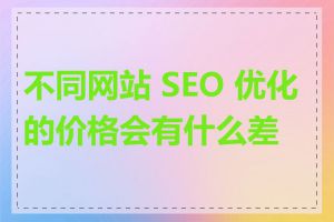 不同网站 SEO 优化的价格会有什么差异
