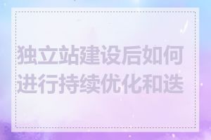 独立站建设后如何进行持续优化和迭代