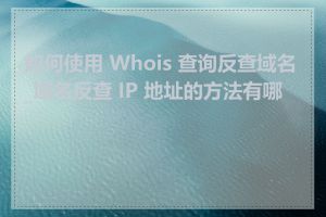 如何使用 Whois 查询反查域名_域名反查 IP 地址的方法有哪些