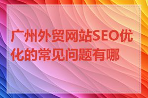 广州外贸网站SEO优化的常见问题有哪些