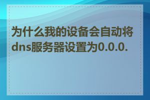 为什么我的设备会自动将dns服务器设置为0.0.0.0