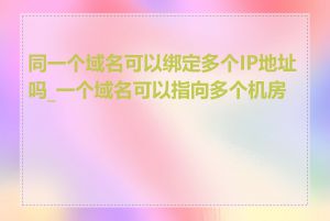 同一个域名可以绑定多个IP地址吗_一个域名可以指向多个机房吗