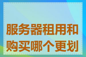 服务器租用和购买哪个更划算