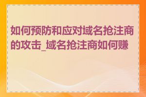如何预防和应对域名抢注商的攻击_域名抢注商如何赚钱