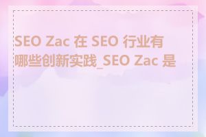 SEO Zac 在 SEO 行业有哪些创新实践_SEO Zac 是谁