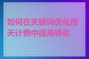 如何在关键词优化按天计费中提高转化率