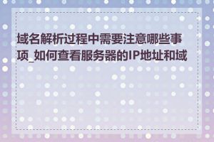 域名解析过程中需要注意哪些事项_如何查看服务器的IP地址和域名