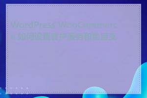 WordPress WooCommerce 如何设置客户服务和售后支持