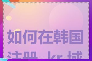 如何在韩国注册 .kr 域名