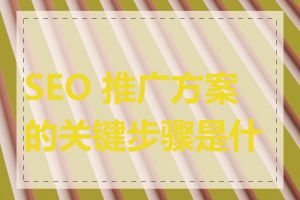 SEO 推广方案的关键步骤是什么