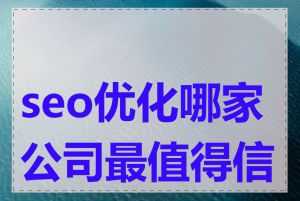 seo优化哪家公司最值得信赖