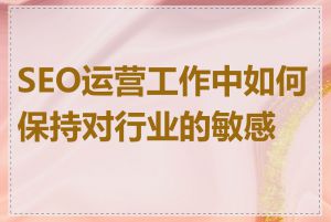 SEO运营工作中如何保持对行业的敏感度