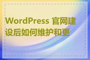 WordPress 官网建设后如何维护和更新