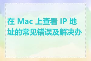 在 Mac 上查看 IP 地址的常见错误及解决办法