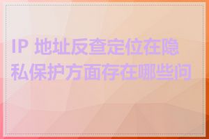 IP 地址反查定位在隐私保护方面存在哪些问题