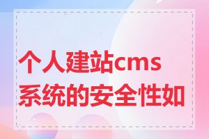 个人建站cms系统的安全性如何
