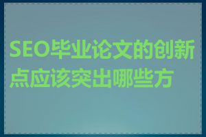 SEO毕业论文的创新点应该突出哪些方面