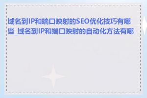 域名到IP和端口映射的SEO优化技巧有哪些_域名到IP和端口映射的自动化方法有哪些