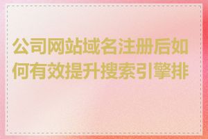 公司网站域名注册后如何有效提升搜索引擎排名
