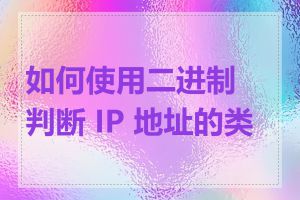 如何使用二进制判断 IP 地址的类型