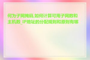 何为子网掩码,如何计算可用子网数和主机数_IP地址的分配规则和原则有哪些