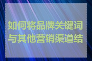 如何将品牌关键词与其他营销渠道结合