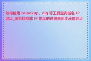 如何使用 nslookup、dig 等工具查询域名 IP 地址_域名转换成 IP 地址的过程是同步还是异步的