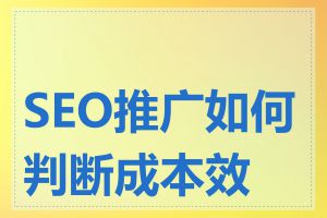 SEO推广如何判断成本效益