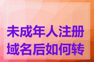 未成年人注册域名后如何转让