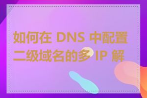 如何在 DNS 中配置二级域名的多 IP 解析