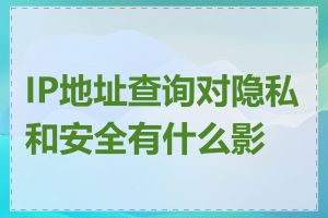 IP地址查询对隐私和安全有什么影响