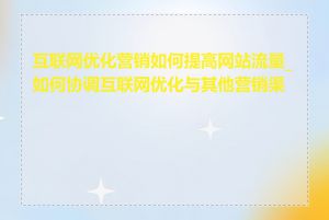 互联网优化营销如何提高网站流量_如何协调互联网优化与其他营销渠道