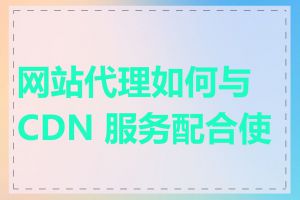 网站代理如何与 CDN 服务配合使用