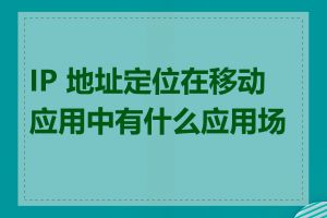 IP 地址定位在移动应用中有什么应用场景