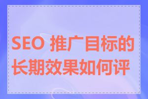 SEO 推广目标的长期效果如何评估