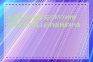 如何在命令提示符(CMD)中快速查看交换机上所有设备的IP地址