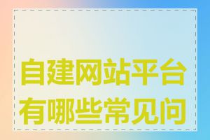 自建网站平台有哪些常见问题